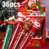 36Pcs Christmas Imitation Crystal Glitter Retractable Pen Set, 0.5mm Black Ink, Suitable for Office, School, Christmas Writing Tools Party Favor