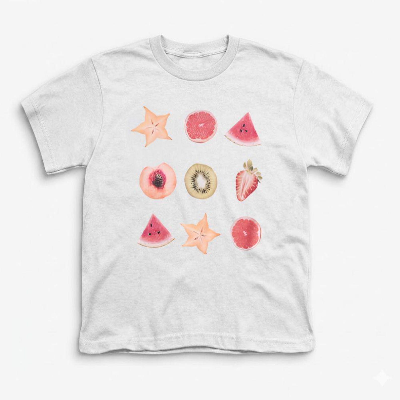 Fruit Slices Graphic Tee, Tropical Summer Shirt, Unisex Cotton Blend S