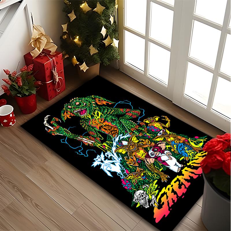 1pc Gremlins Colorful Art Carpet for Room Floor Mat, Comfortable Office Chair Printed Area Rug, Beautiful Hotel Rug