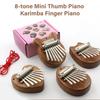 8 Keys Finger Piano Wood Finger Thumb Piano Musical Instrument Portable Wood Finger Piano for Kids Beginners