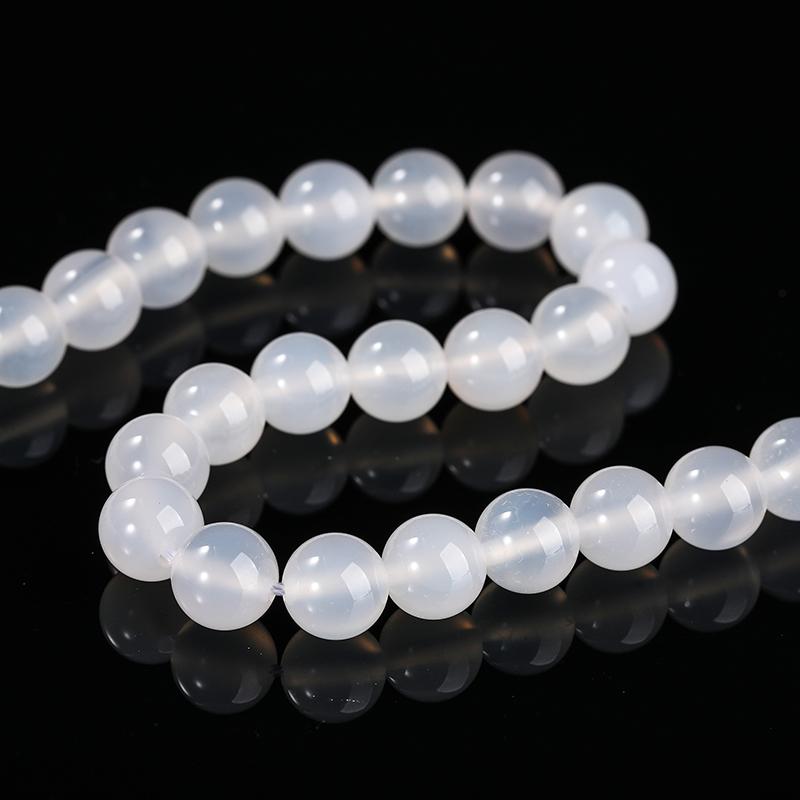 7A Top Quality Natural White Agate Beads Round Loose Spacer Onyx Bead For Jewelry Making DIY Charm Bracelets Necklace Accessory