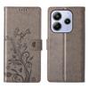 For Xiaomi Redmi Note 14 4G (163.25mm) Wallet Case Butterfly Floral Imprint PU Leather Phone Cover with Wrist Strap