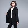 Women's Fleece-Lined Denim Hooded Jacket: Mid-Length, Warm, Fashionable Autumn/Winter Coat for Middle-Aged & Elderly Moms.