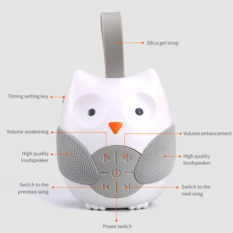 Cartoon Owl Shape Musical Pacifier Newborn Sleeping Bed Hanging Player Children's Soothing Toys Three-speed Timing Mode