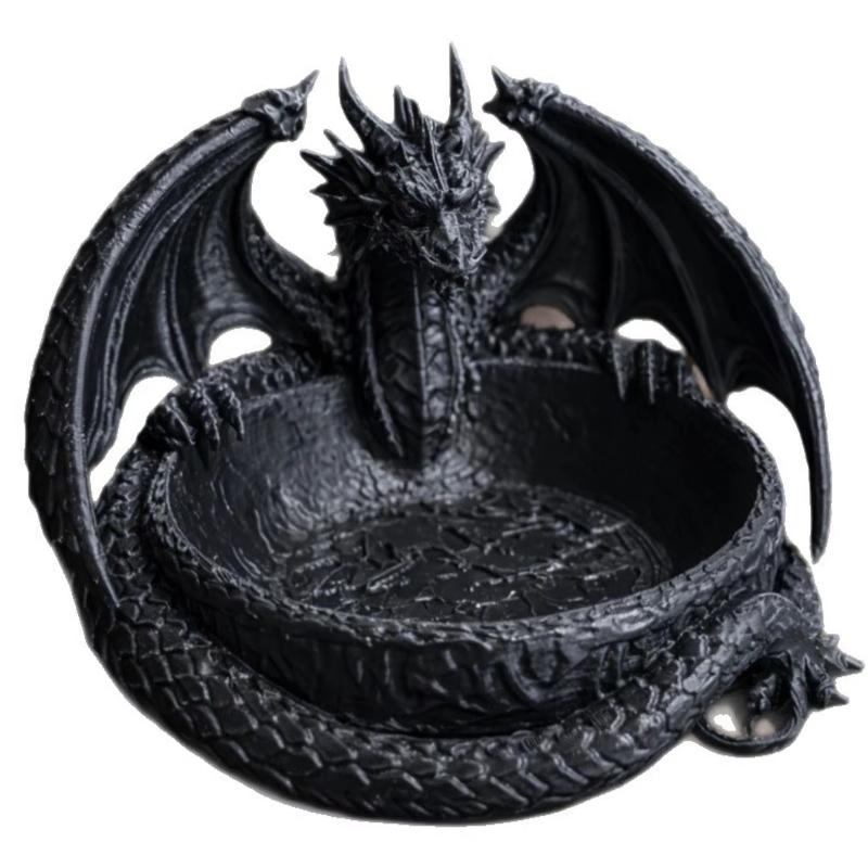 Dragon Shaped Storage Tray 3D Gothic Scratch-Resistant Plastic Tray for Jewelry Display Countertop Small Goods Holder