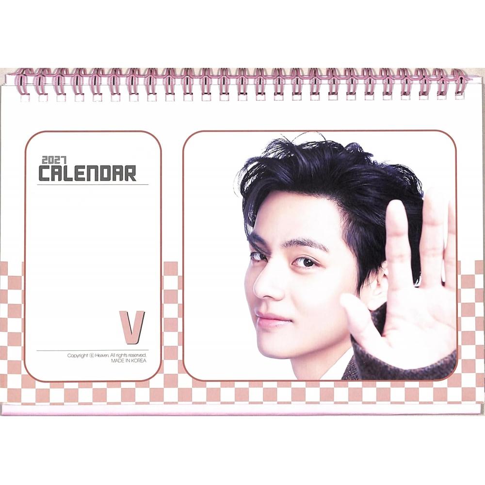 Unbranded 2026 2027 Desktop Calendar + 1 Sticker Set Bts V Teahyung