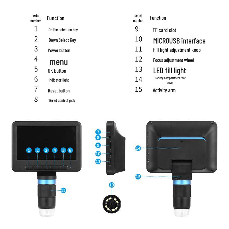 HD WiFi Digital Microscope with 5-inch Display