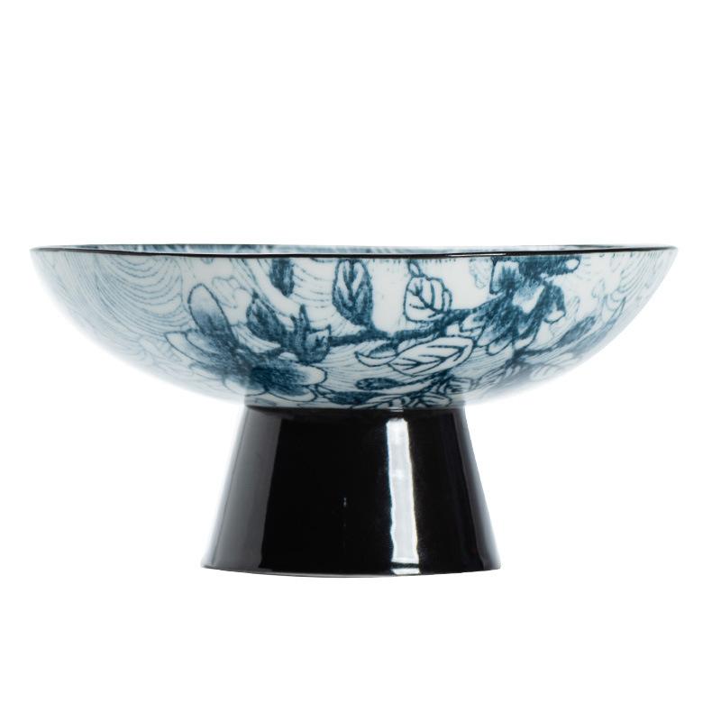 Furnace Tea Accessories Fruit Plate Antique Blue White Porcelain Fruit Plate Fruit Plate Guochao Small Snacks Inventory Heart Dried Fruit Refreshments