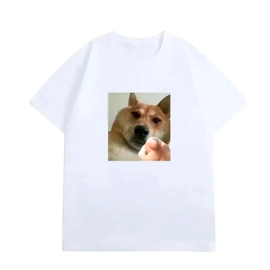 2026 Funny Dog Print Tshirt Dog Meme Printed Shirt Breathable Casual Anime Cartoon Dog Tee Female Male Summer Oneck Clothing