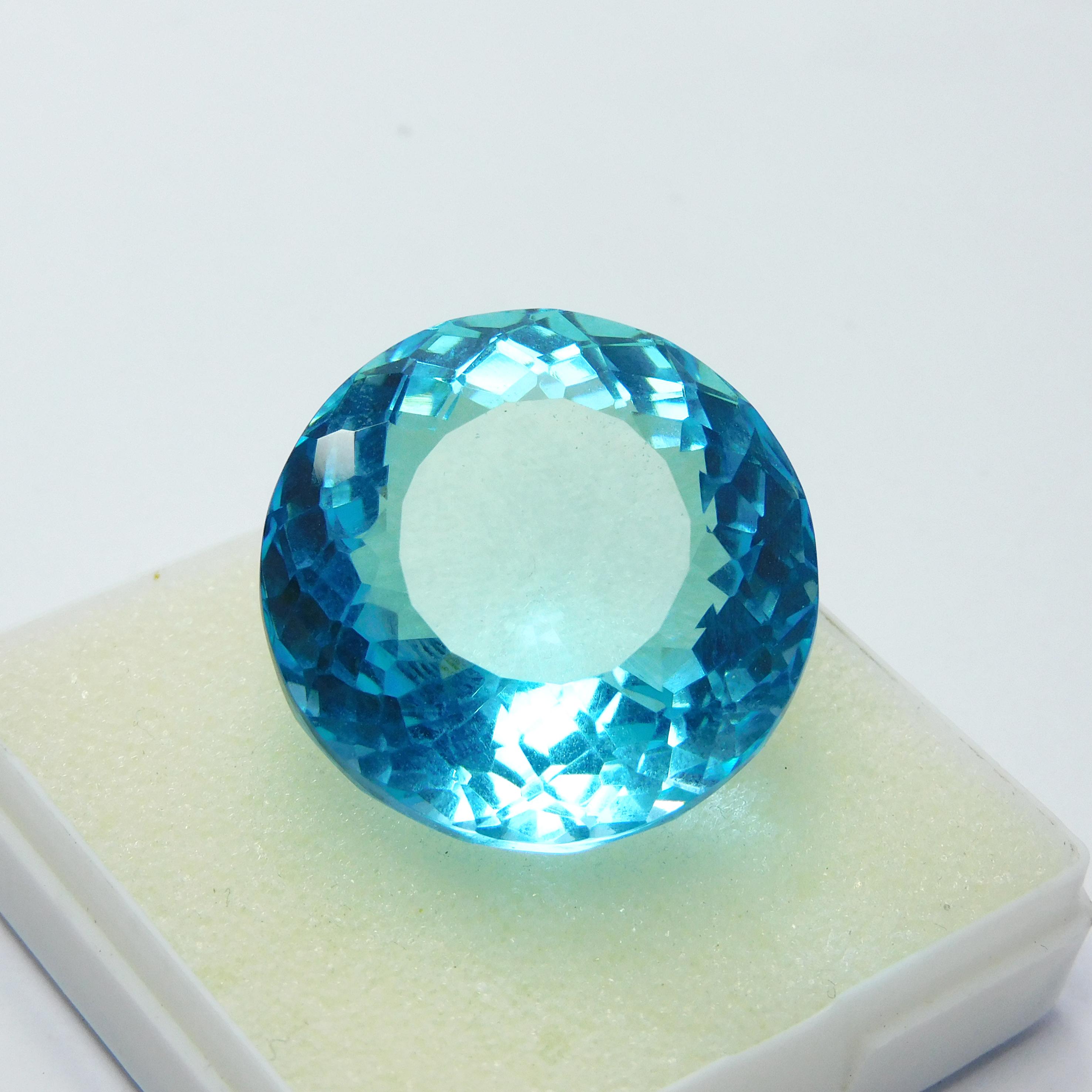 

61.20 Ct Best Loose Gemstone Lab-Created Blue Sapphire Cube Cut CERTIFIED M-1016-Ra 25.6 mm approx синій