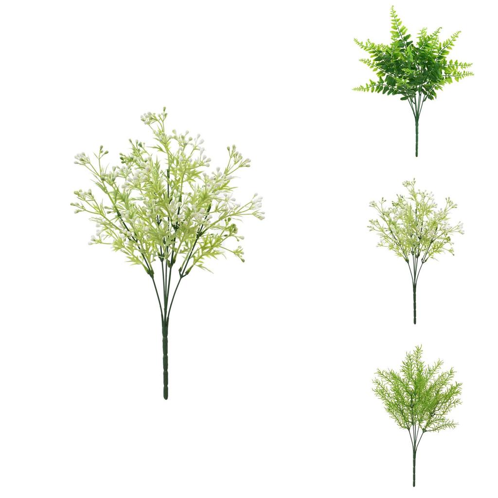 Plastic Grass Bundle With Silk Flowers For Home Decor And Wall Arrangements