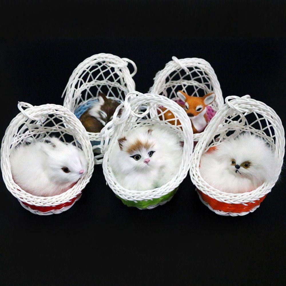 

Miniatures Simulation Rabbits Toy Model Simulation Cat Doll Plush Bunny Toy Home Decor Supplies