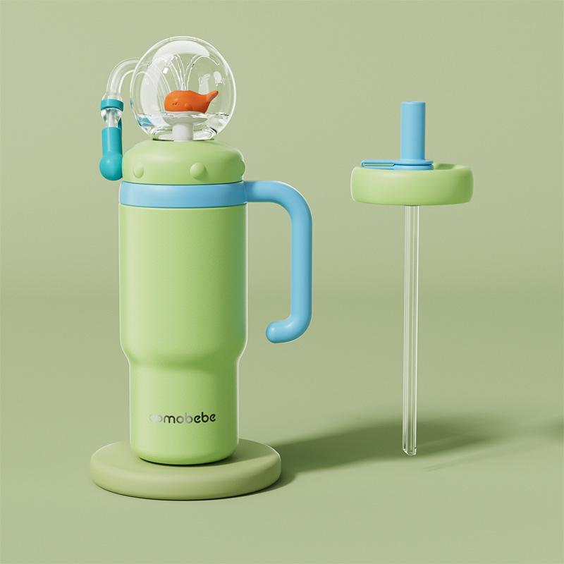 Whale Thermos Straw Cup for Kids - Fun and Easy Drinking for Home and Kindergarten
