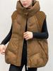 Women's Winter Knitted Duck Down Hooded Vest Sleeveless Warm Coat