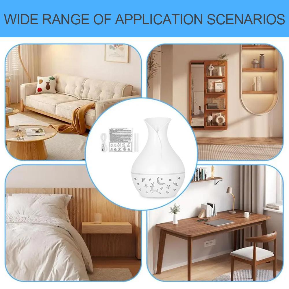 USB Desktop Air Humidifier Ultrasonic 200ML Essential oil diffuser Cold mist Air moisturizer  and two bottles of essential oil.