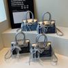 Retro Denim Shoulder Bag For Women Summer Daily Use Pu Material