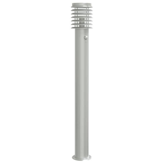VidaXL Lampadaire d'extérieur avec capteur argenté acier inoxydable, éclairage au sol d'extérieur, éclairage au sol de 4006367