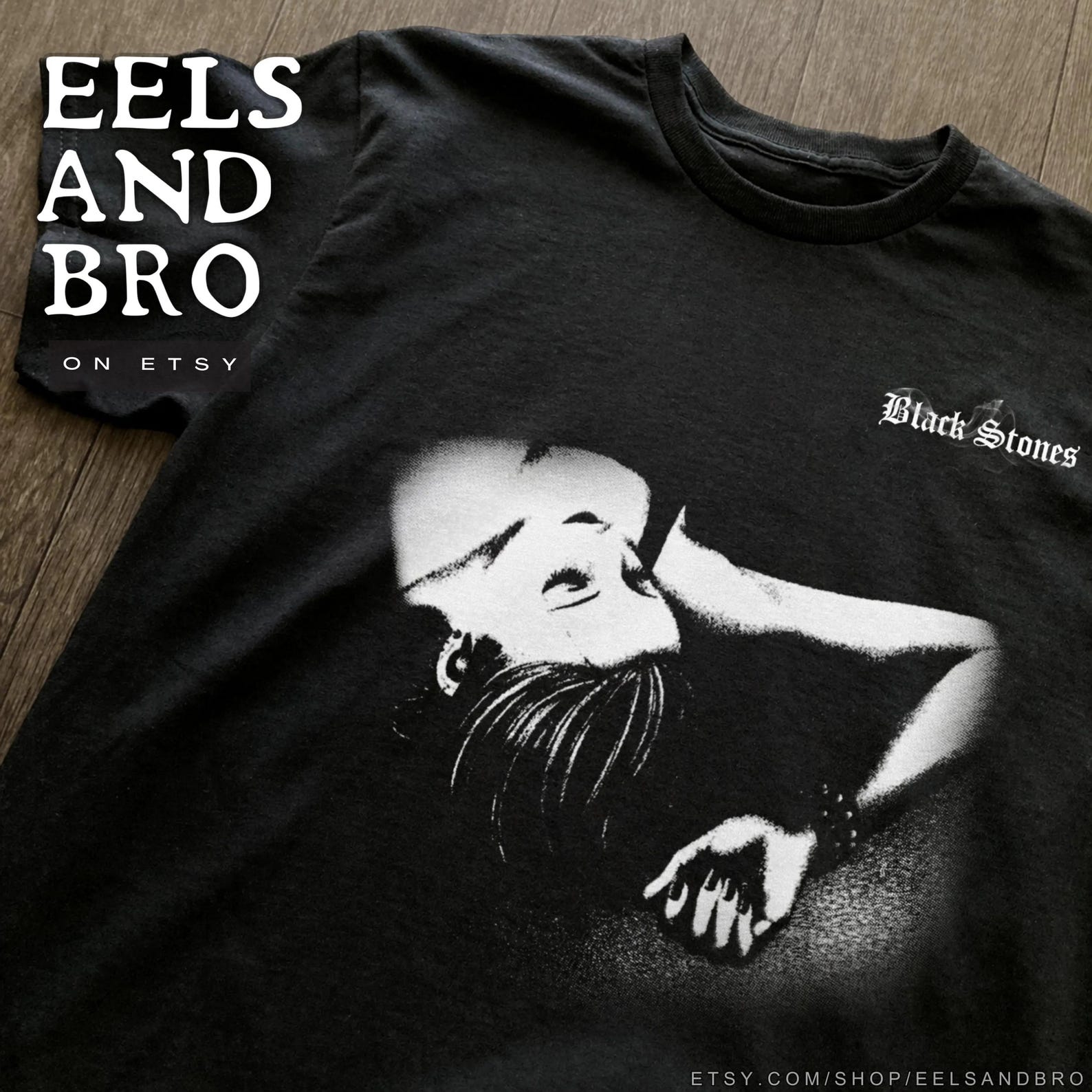 NANA LAYING T-SHIRT - Black cotton (choose your t-shirt option) L
