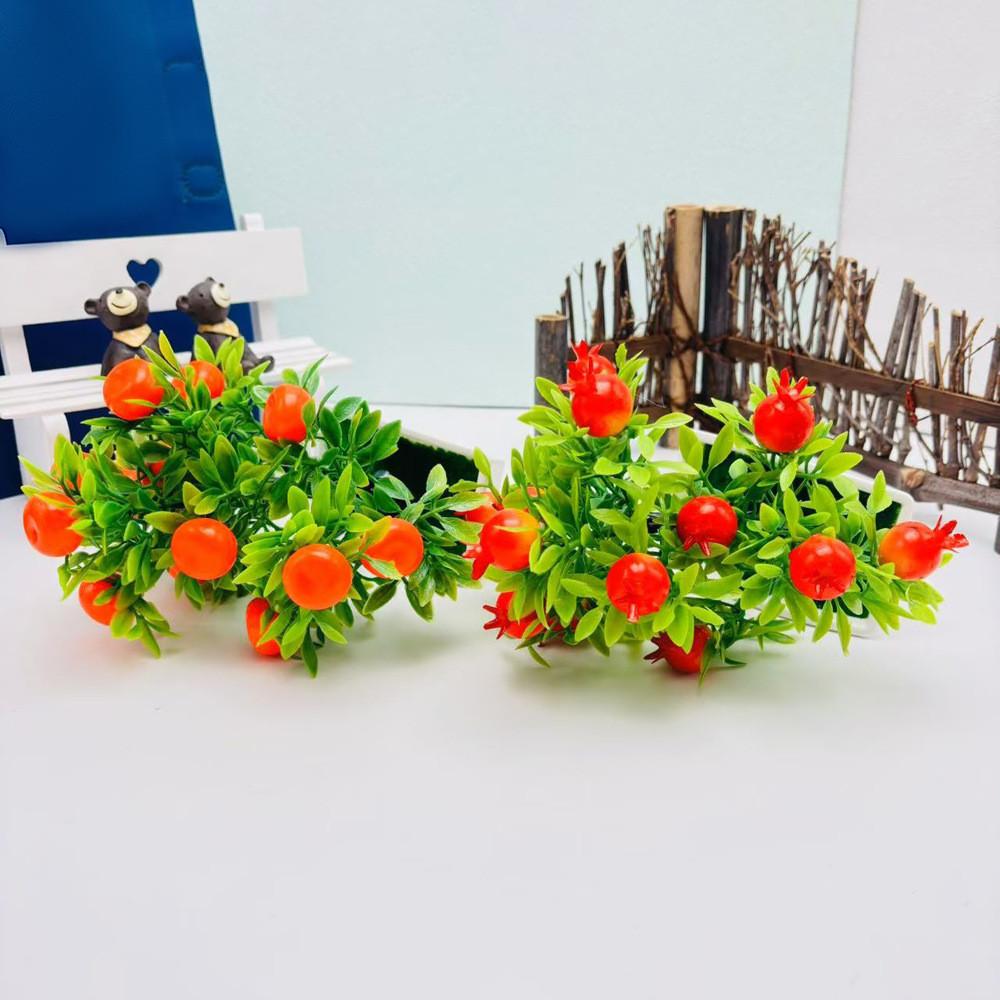 Fruit Oranges Faux Tree Potted Plant For Office Desk And Photography Background