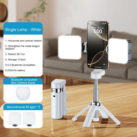 Yousheng Selfie Stick Quadrat with Remote Control 360 Degree Rotation Bluetooth-compatible 5.0 Height Adjustable Selfies Vlogs Stick