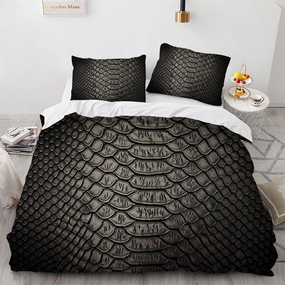 Animals Skin Texture Duvet Cover Set Tiger Snake Leopard 3D Print King Size for Kid Boy Bedding Set Polyester Comforter Cover