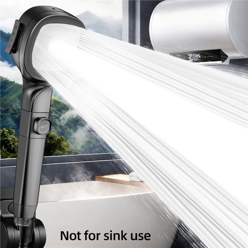 ABBP-High-Pressure Gun Gray Shower Head 3 Modes Shower Head Energy Saving & Water Saving