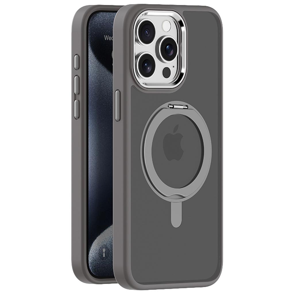 Für iPhone 15 Pro Hülle Magnetischer Ständer TPU+Acryl Handyhülle Hautgefühl