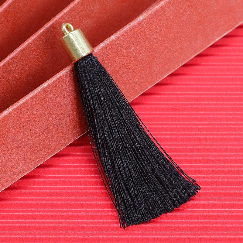Gold Tassel Hat Pendant: 6cm Festive Spike for DIY Hair Ornaments, Earrings, or Bookmark Accessories.