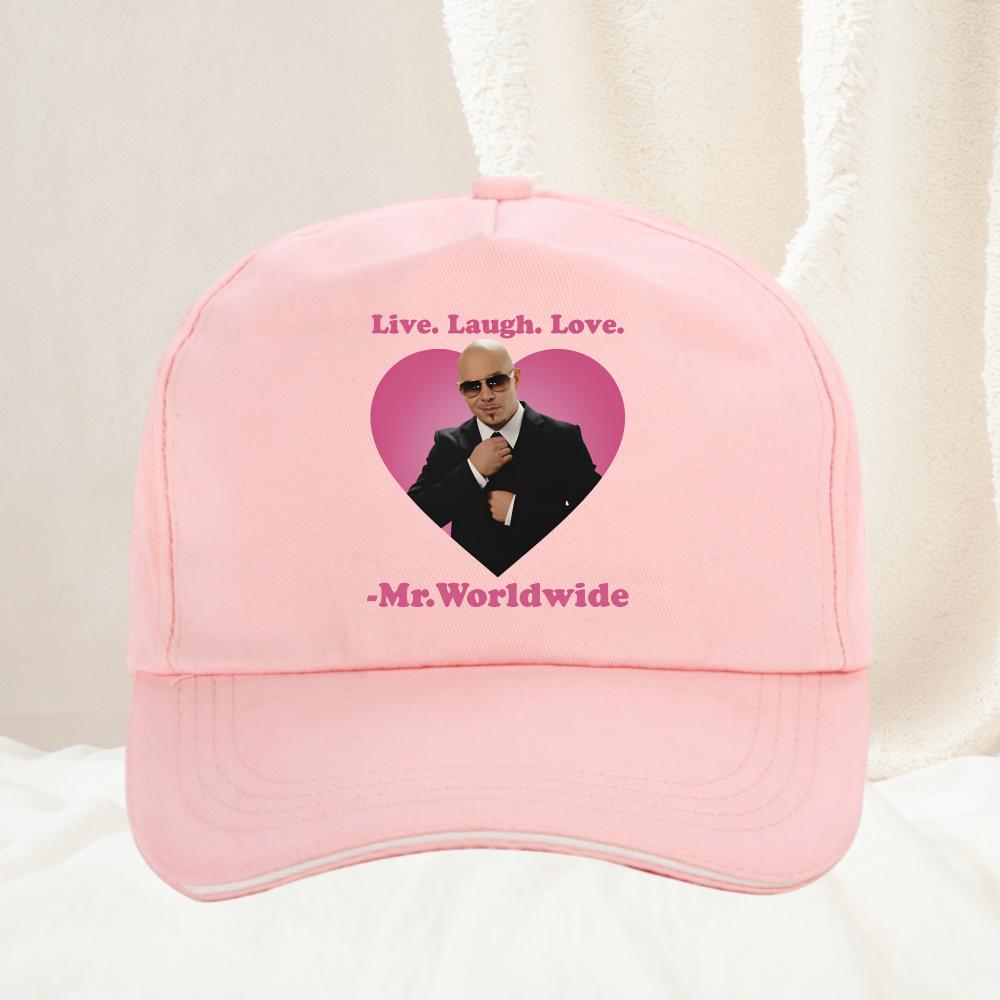 Live Laugh Love Mr Worldwide Pitbull Cappellino da Baseball Grafico Unisex Donna Hip Hop Moda Retrò Cappello da Golf Snapback