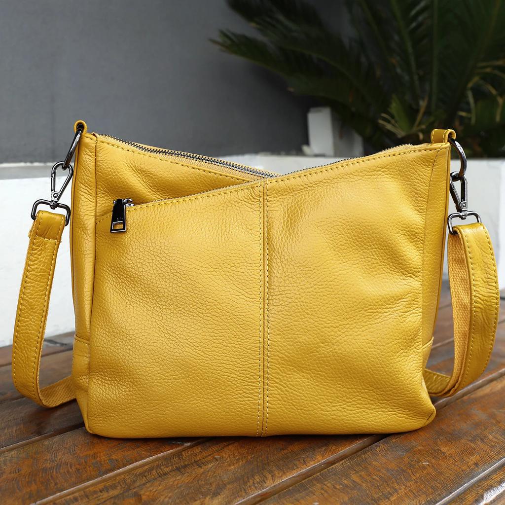 2026 New Women's Genuine Soft Cow Leather Crossbody & Cvertible Shoulder Bag - Spacious & Effortless Quality Bag for Commuting