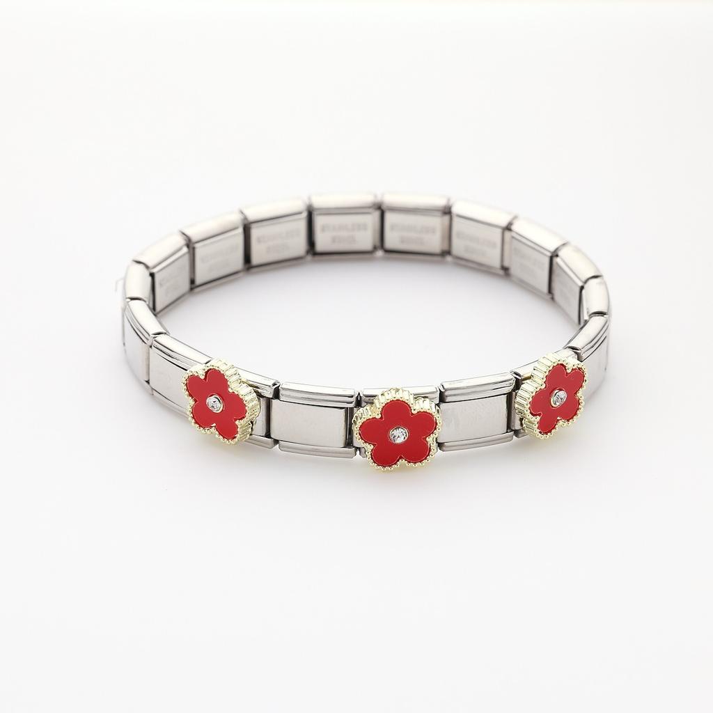 Stainless Steel Strap Stretch Five Leaf Flower Gold/Silver Bracelet Simple for Woman Girl New Trend Party Casual Jewelry Clover