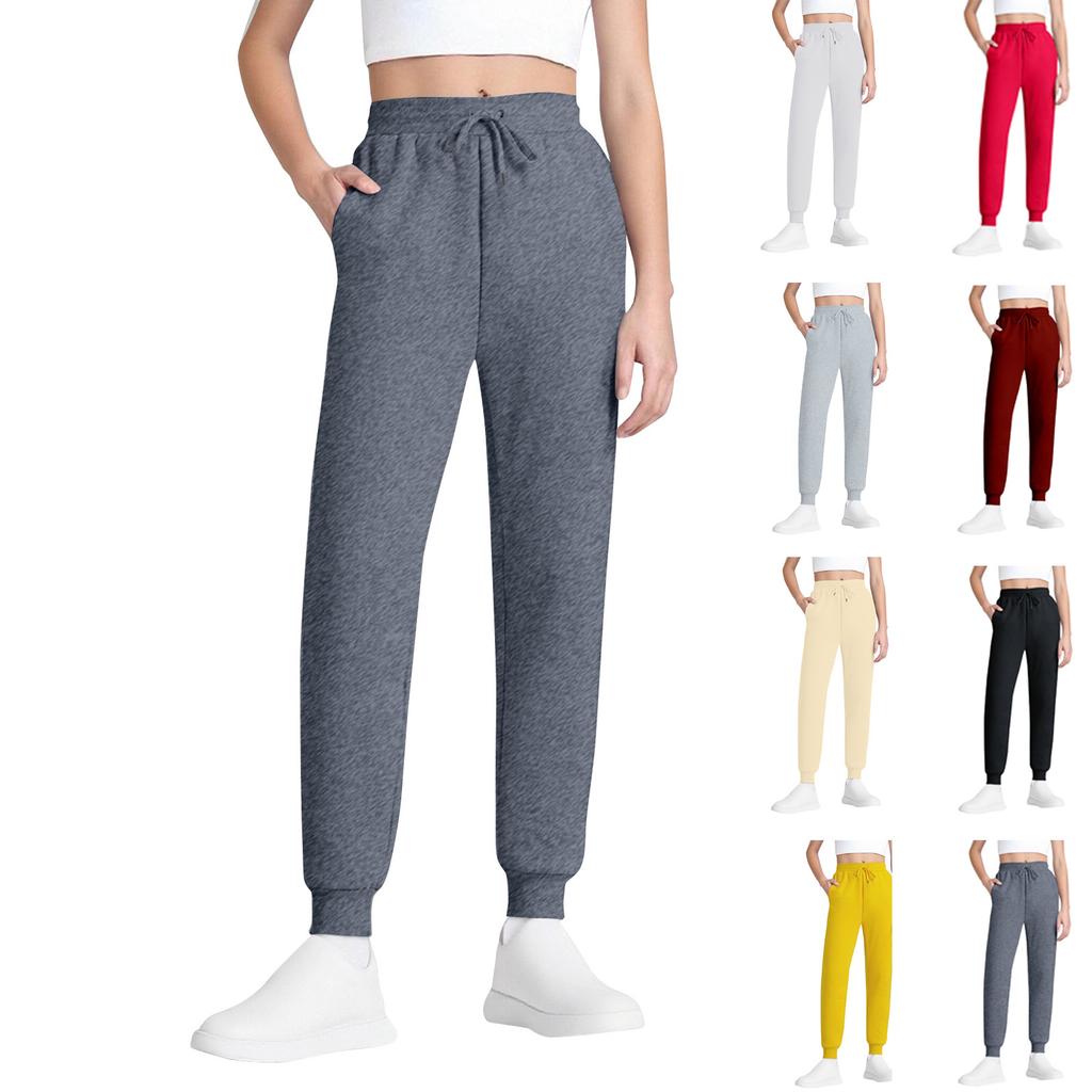 TNNZEET Women's Joggers With Pockets - High Waisted Sweatpants Tapered Leg Drawstring Lightweight Athletic Pants