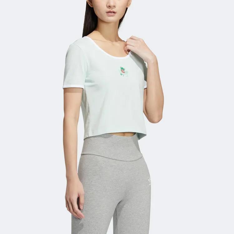 adidas Originals T Shirt Women's Symbol Green (Unisex) Crop Tops HR6911