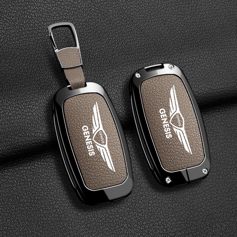 Genesis Autoschlüssel-Etui Hülle für G80/G70/GV80/GV70 - Metall Vollumwickelung mit Schnalle