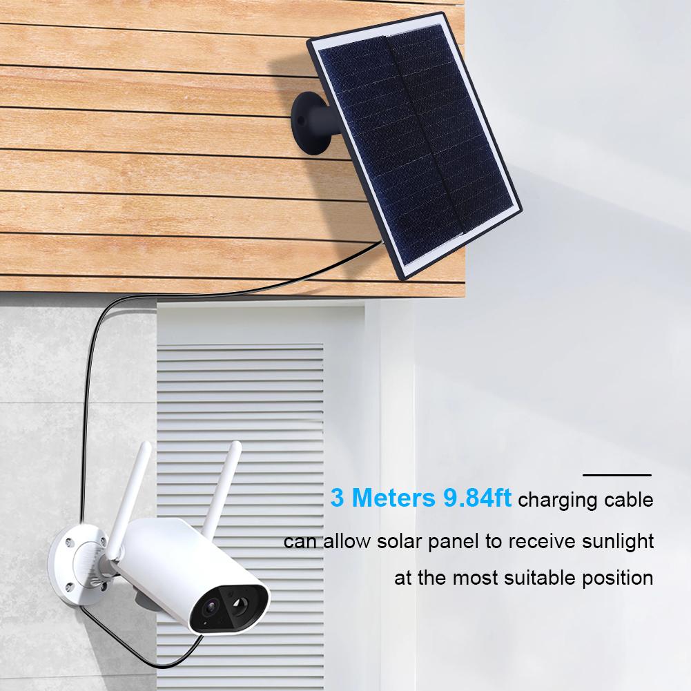 6W 5V Shingled Solar Panel Micro USB & USB-C Port Solar Panel Charger IP65 Waterproof Solar Charging Panel for Outdoor Camera