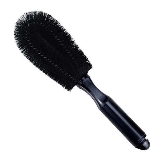 Car Tire Cleaning Brush Angled Spoke Brush Round Wheel Brush for Rim Wheel Cleaning Soft Bristles Non-Scratch Ergonomic Handle Automotive Cleaning