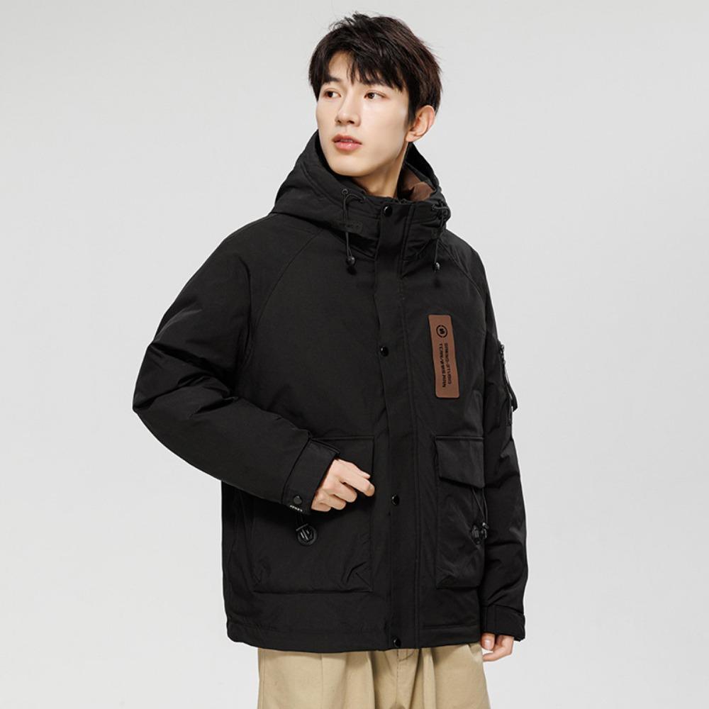 

Новый пуховик мужской модный бренд модный рабочий уличный горный пуховик свободного кроя с капюшоном M