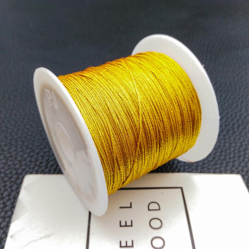 DIY Iridescent Gold & Silver Thread Core Yarn for Handmade Tassels, Bracelets, Necklaces, and Macrame.