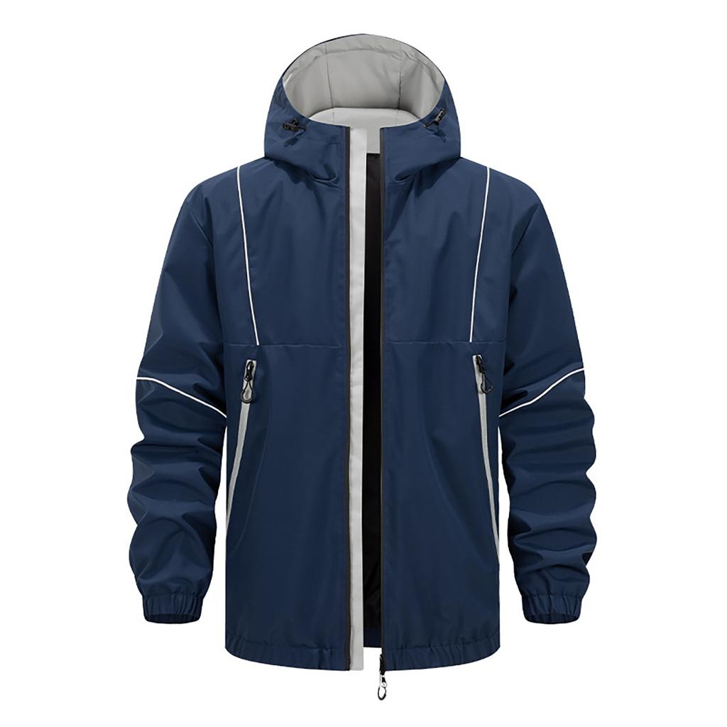 Men'S Loose Jacket Fashionable Multi Pocket Hooded Jacket