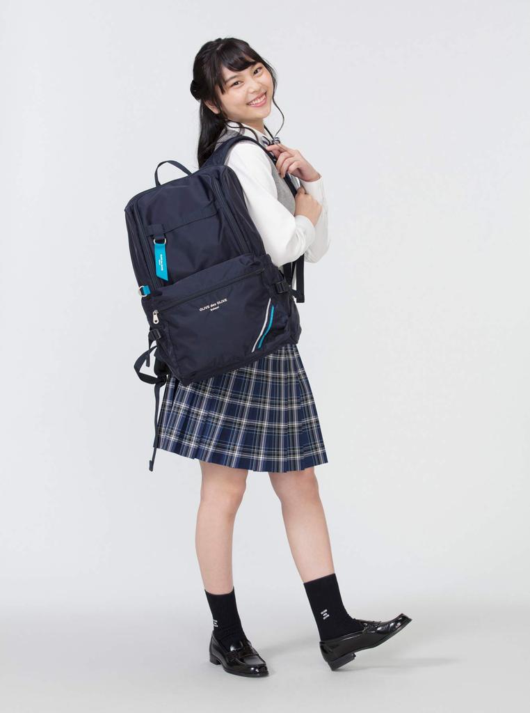 des OLIVE Wide Open Daypack 30L for School Girls 88 Navy x Blue [OLIVE School]