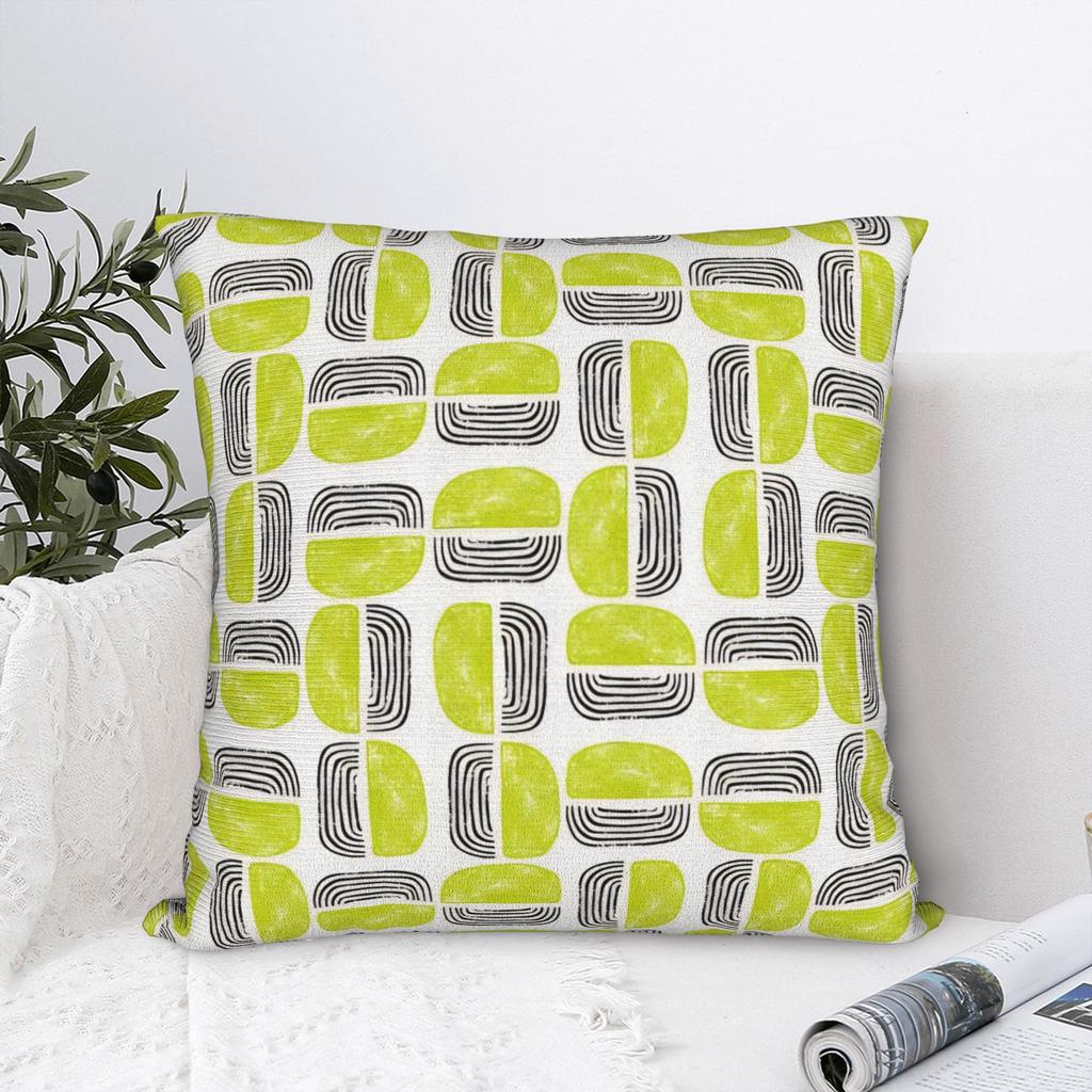 Lime Green Abstract Pattern Pillow Case Kawaii Pillow Cover Soft Pillowcases For Sofa Bedroom Home Decor