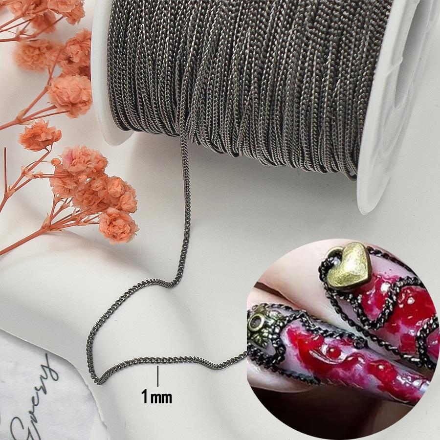 Luxury Spicy Girl Nail Art Metal Bead Chain Decoration - Gold & Silver DIY Nail Accessories
