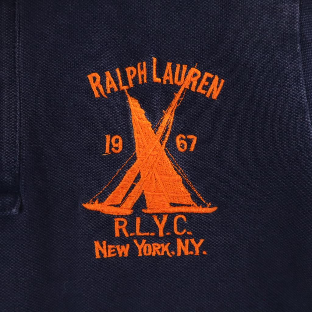 RALPH LAUREN Short sleeve skinny Polo shirt M Navy Fawn Women Used