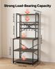 Kitchen Bakers Rack, 600 mm Width Bakers Rack, Kitchen Stand with X-Shaped Support Bar, 12 S-Shaped Hooks, Double-Layer Top Shelf, Coffee Bar Stand