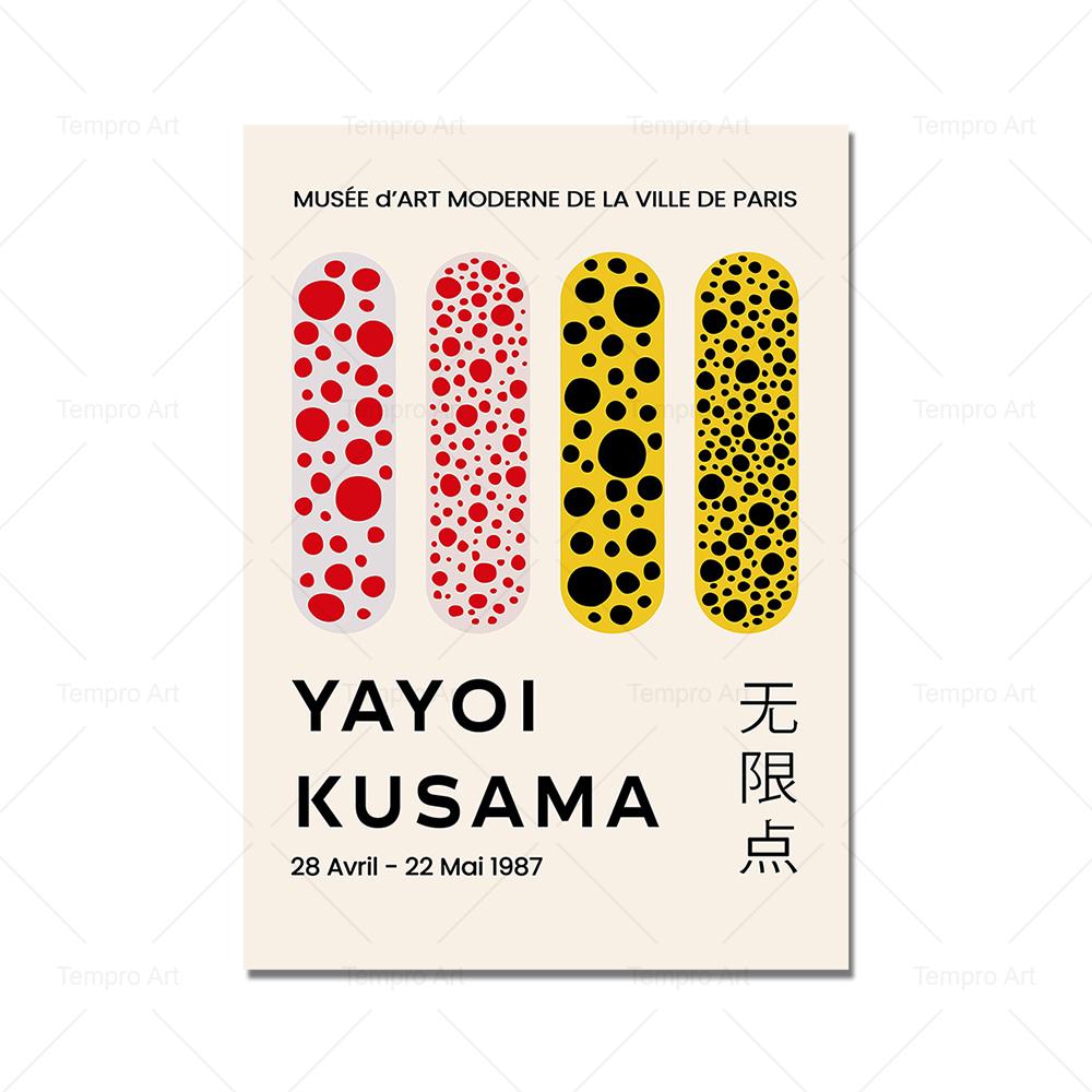 Abstract Pumpkin Cat Bird Yayoi Kusama Poster Tokyo Exhibition Canvas Painting Wall Art Pictures Prints Living Room Home Decor