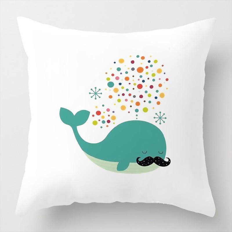 Cartoon Gift Pillow Sofa Bay Window Linen Cushion Cover