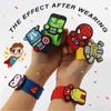 6 X Cartoon Super Hero Snap Bracelet Figure Party for Kind's Gift