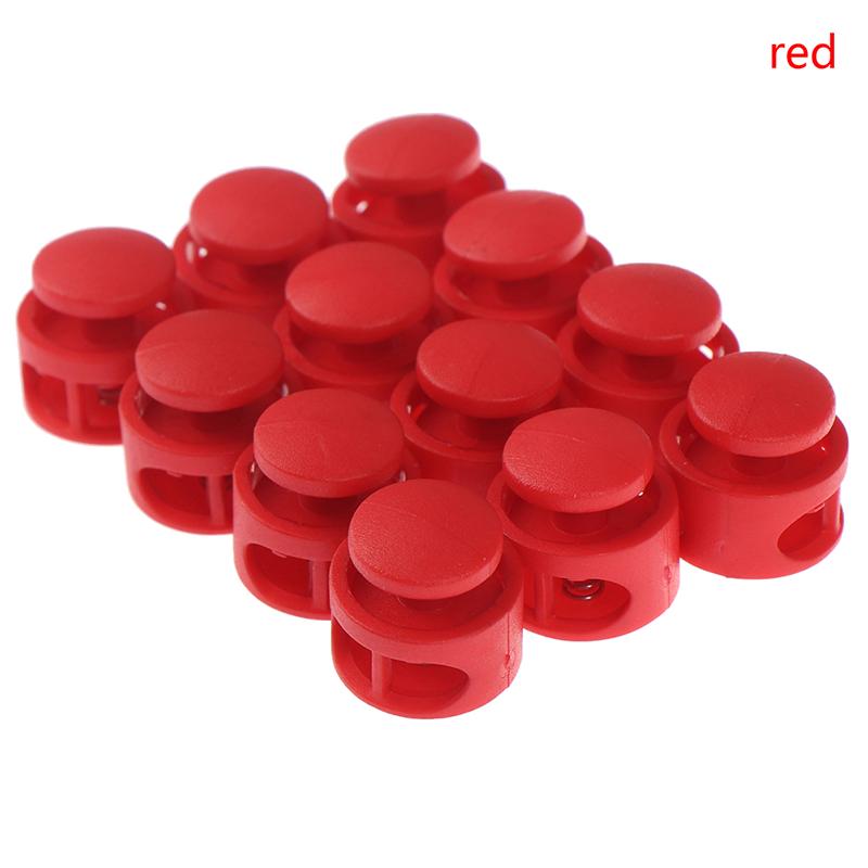 

12pcs Double Hole Spring Cord Lock Round Ball Shaped Toggle Stoppers Stop Sliding Cord Fasteners Locks Buttons Ends Replacement
