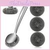 Metal Dish Cleaning Brush With Head For Restaurant And Home Kitchen Use