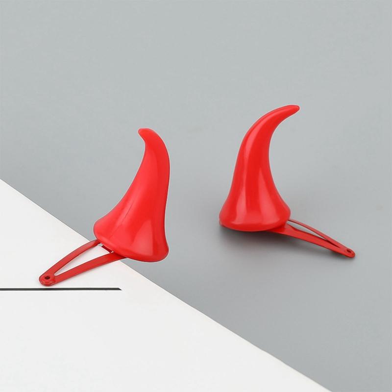 Cartoon Ox Horn Shape Lolita Hair Clip Headwear Anime Cosplay Party Costume Prop